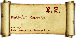 Matkó Ruperta névjegykártya